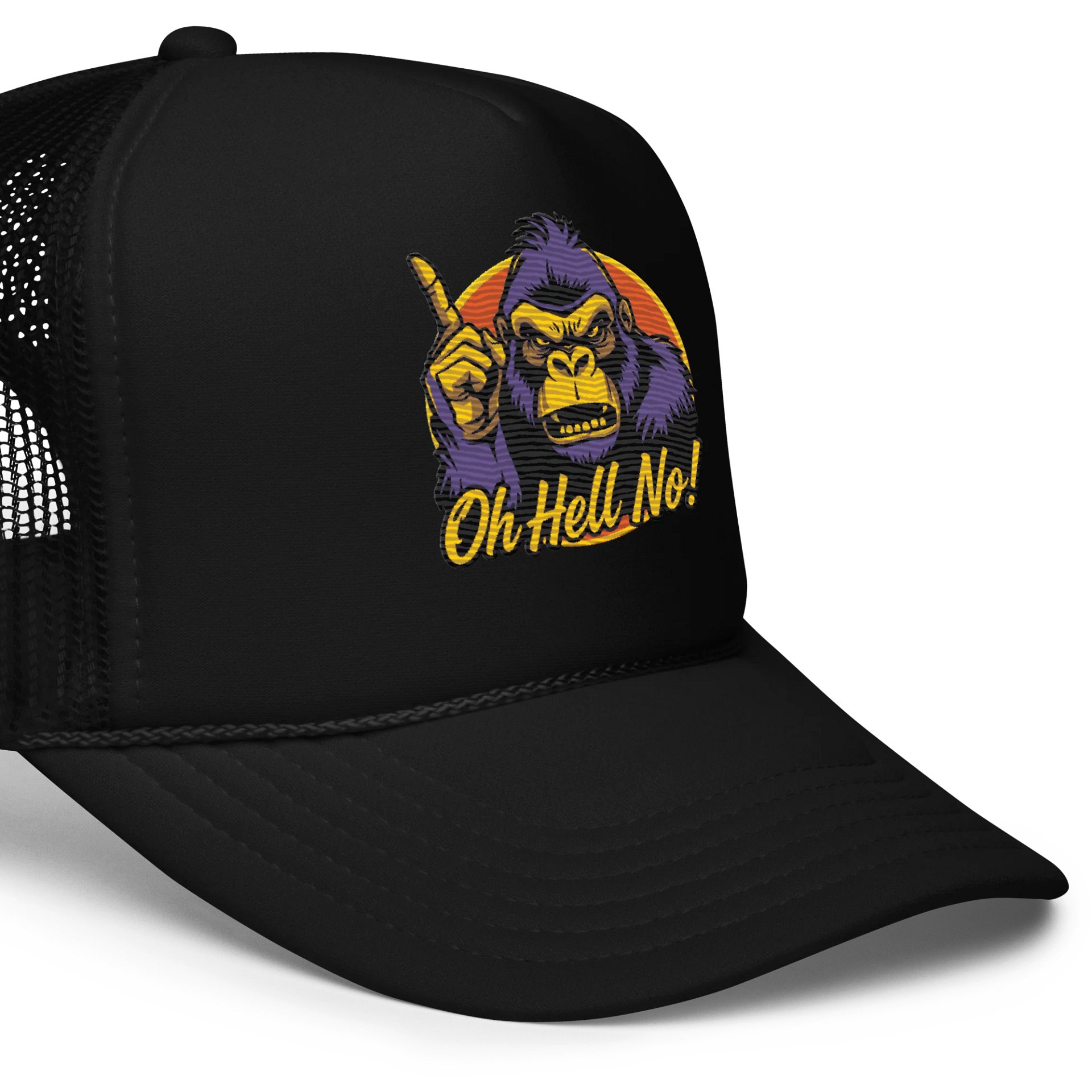 Oh Hell No Funny Purple Color Design Trucker Hat product image (2)