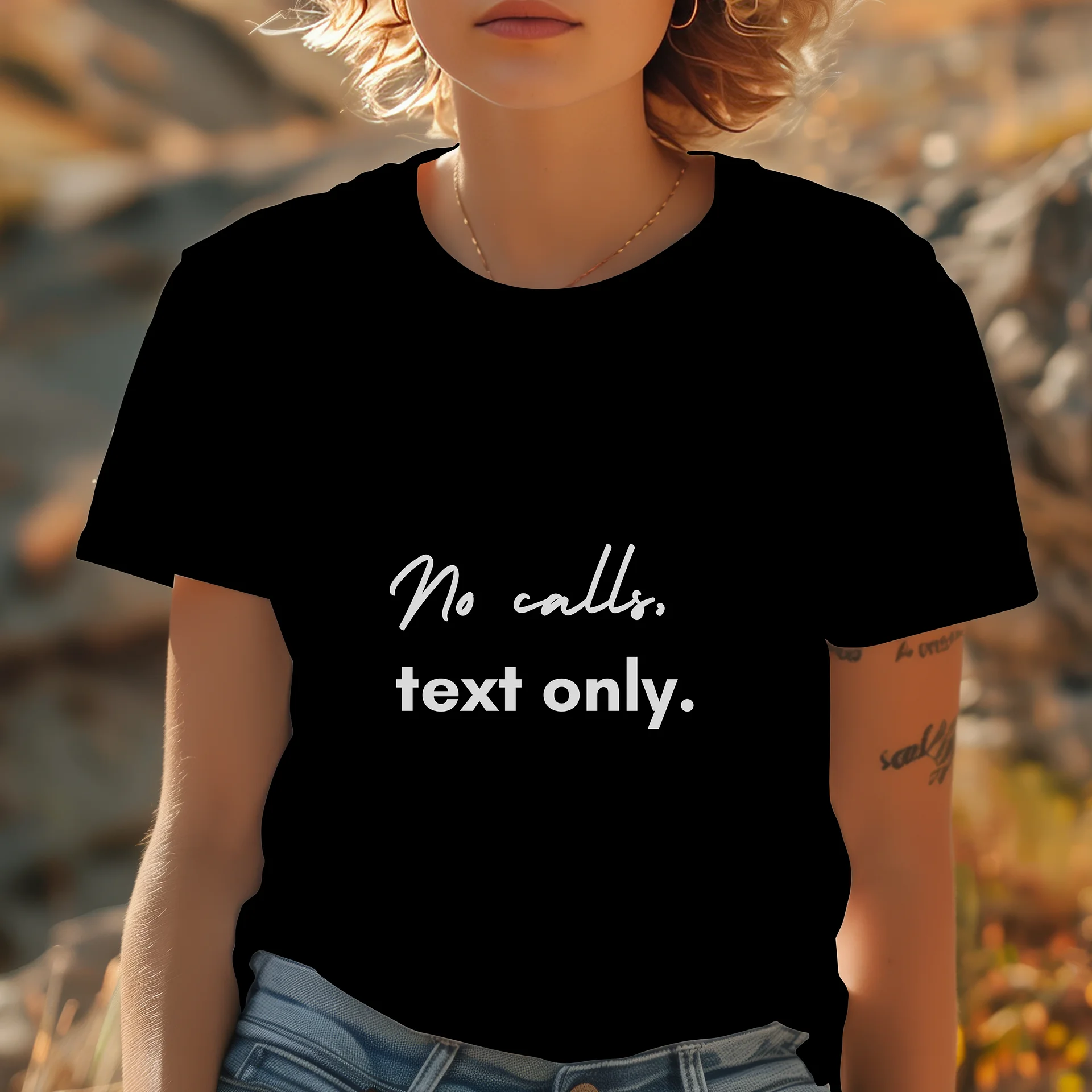 No Calls Text Only T-Shirt product image (1)