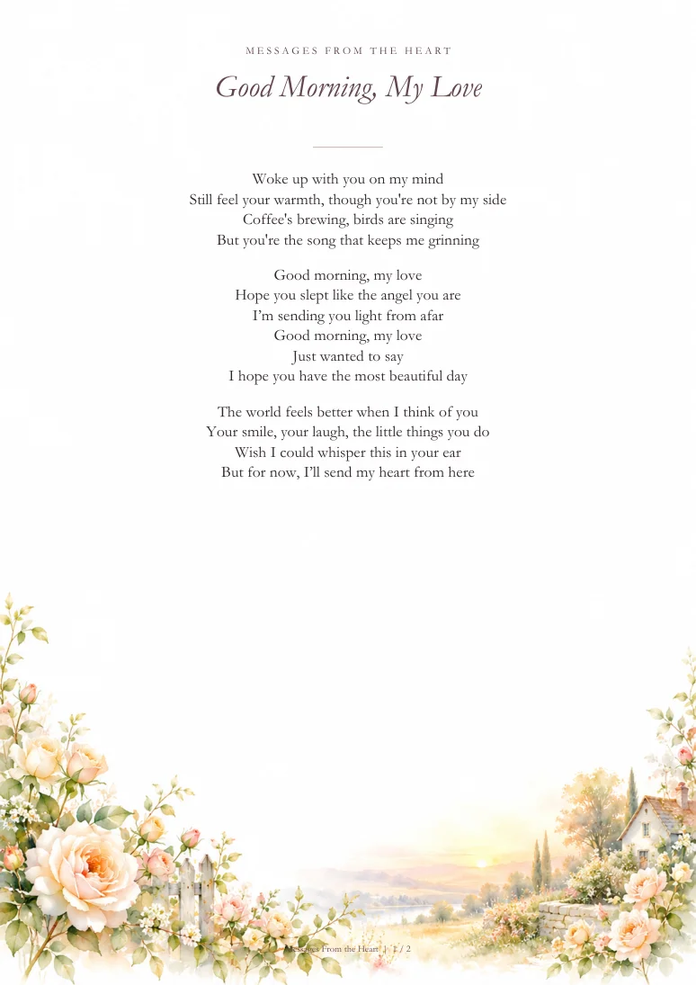 Good Morning, My Love — MP3 + Printable Lyrics product image (2)