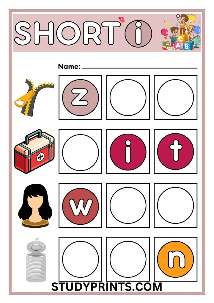 CVC Words Short I – Word & Sentence Completion Worksheets product image (1)