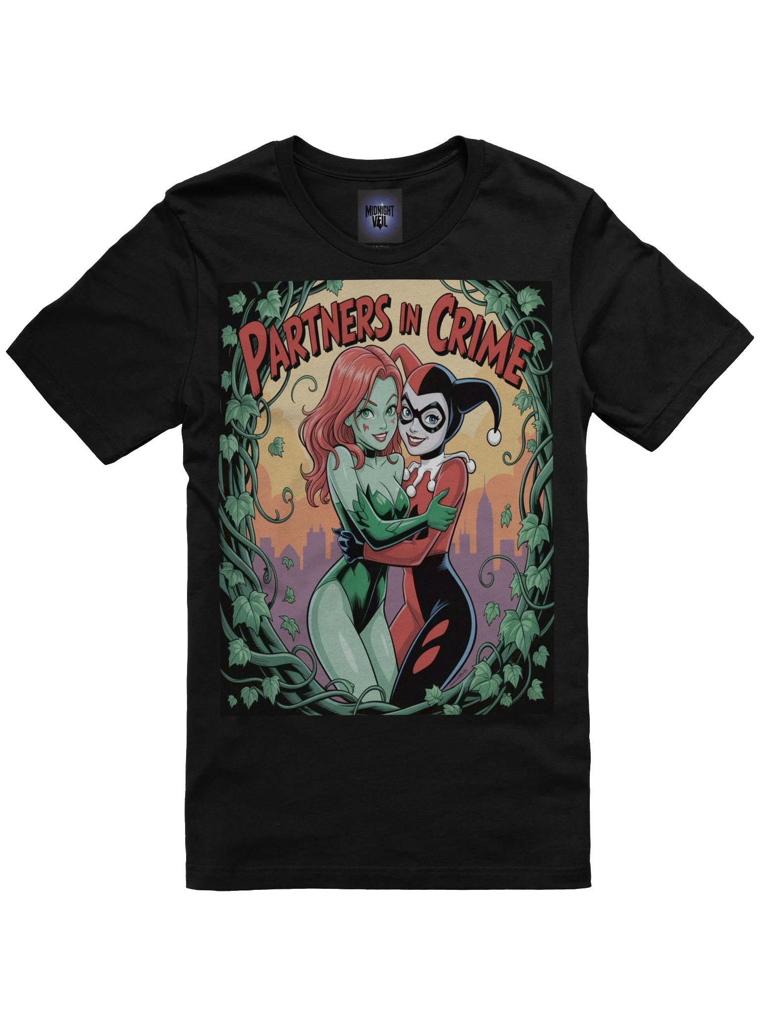 Toxic Embrace: Harley Quinn & Poison Ivy Partners in Crime T-Shirt product image (3)