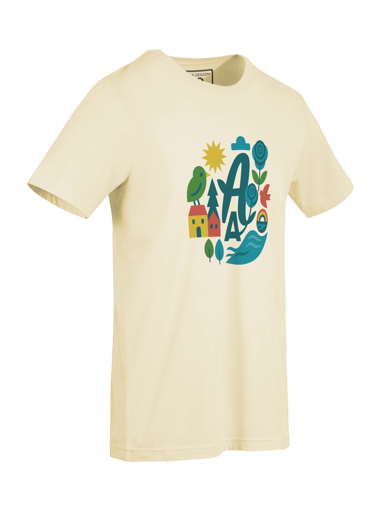 Nature Harmony "A" T-Shirt – Peaceful Folk-Inspired Design Art - by M-Art & Design product image (3)