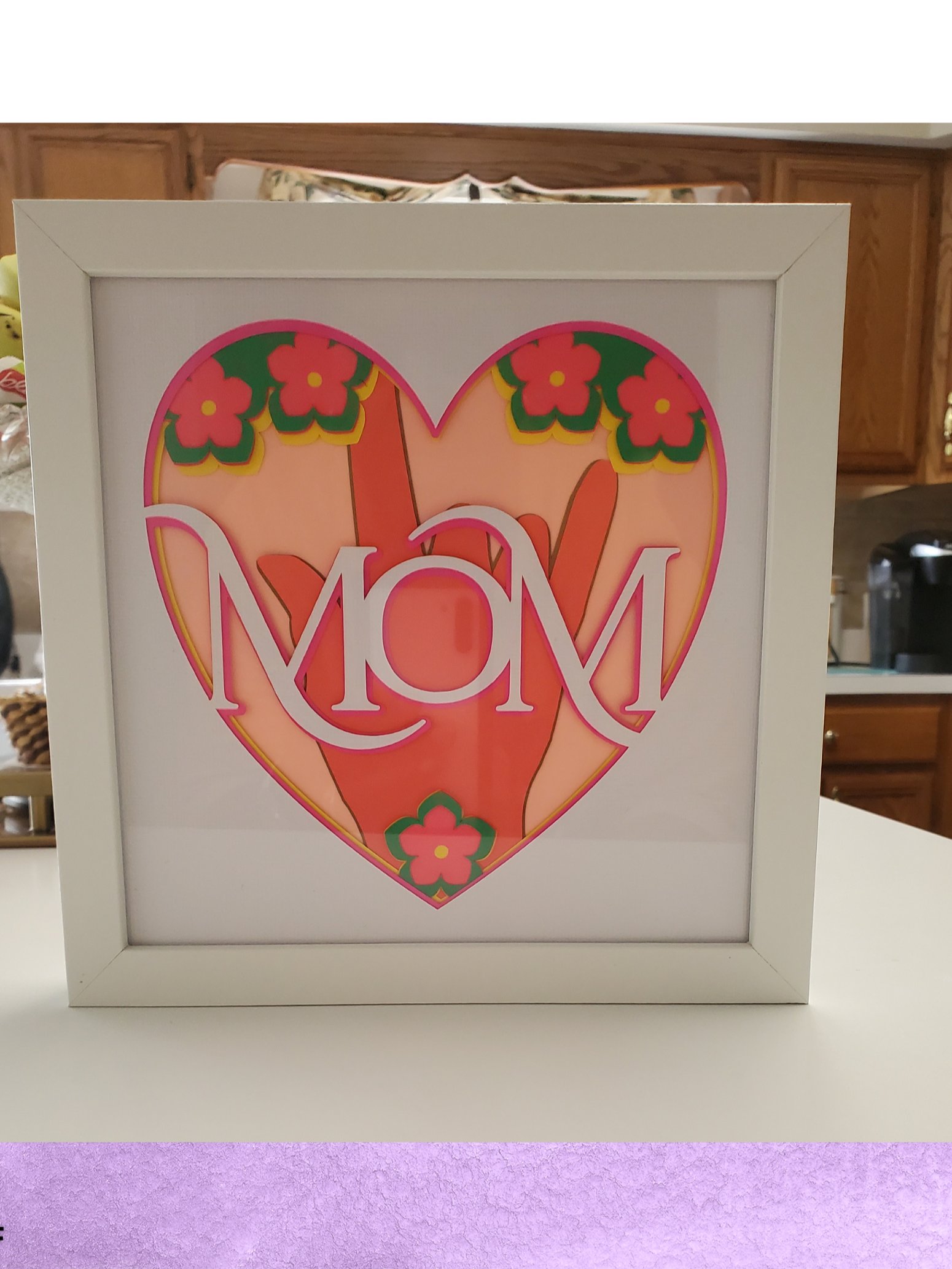3D I Love You Mom SVG in ASL Layered Shadow Box Design product image (6)