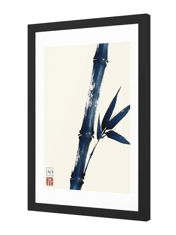 Japanese Ink Art Print | Indigo Bamboo No.06 | Framed Wall Art - AO Japan Blue product image (2)