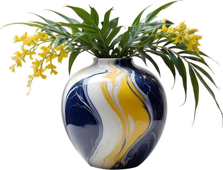 Marble Eternal – Set Sapphire Elegance Vase PNG 2 objects product image (2)