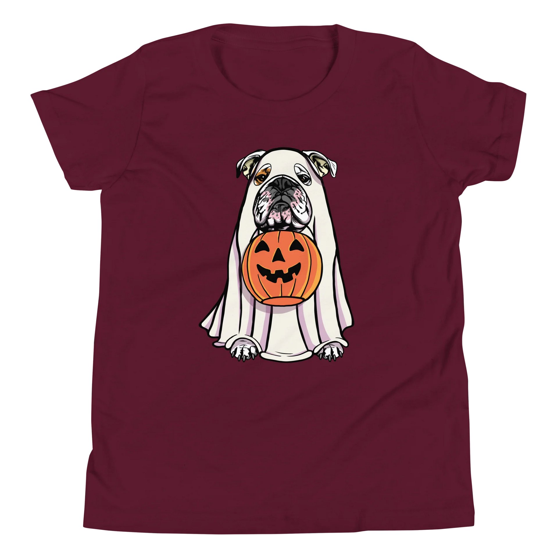 Halloween English Bulldog(White) Youth T-Shirt product image (5)