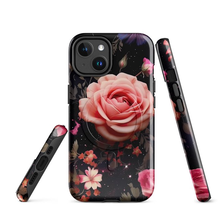 Starry Rose Garden Tough MagSafe® iPhone® 14, 15, 16,17, Pro, Pro Max, Plus Cases. product image (1)