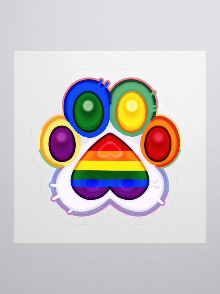 Rainbow Pride Paw Print Kiss Cut Stickers product image (4)