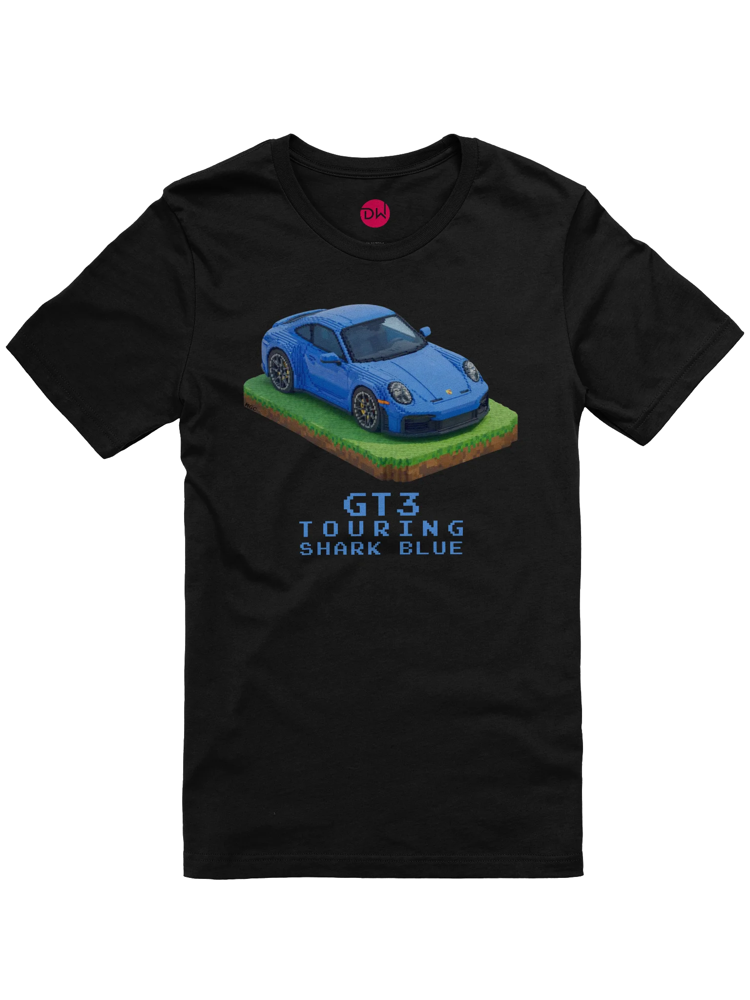 Shark Blue Porsche 911 GT3 Touring Shirt (Pixel, Retro, Minecraft) product image (3)