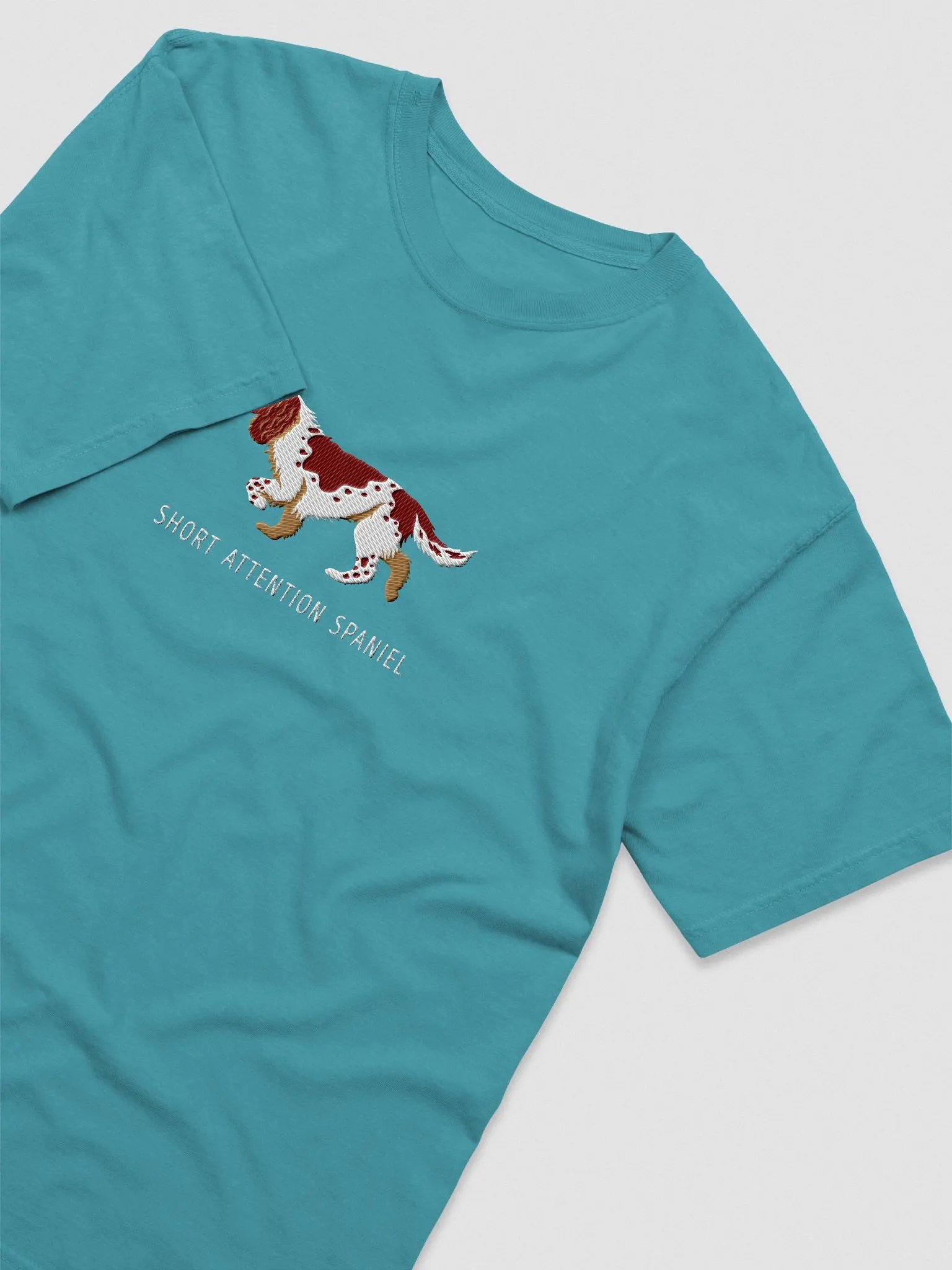 Short Attention Spaniel T-Shirt(Embroidered) of a Springer Spaniel product image (5)