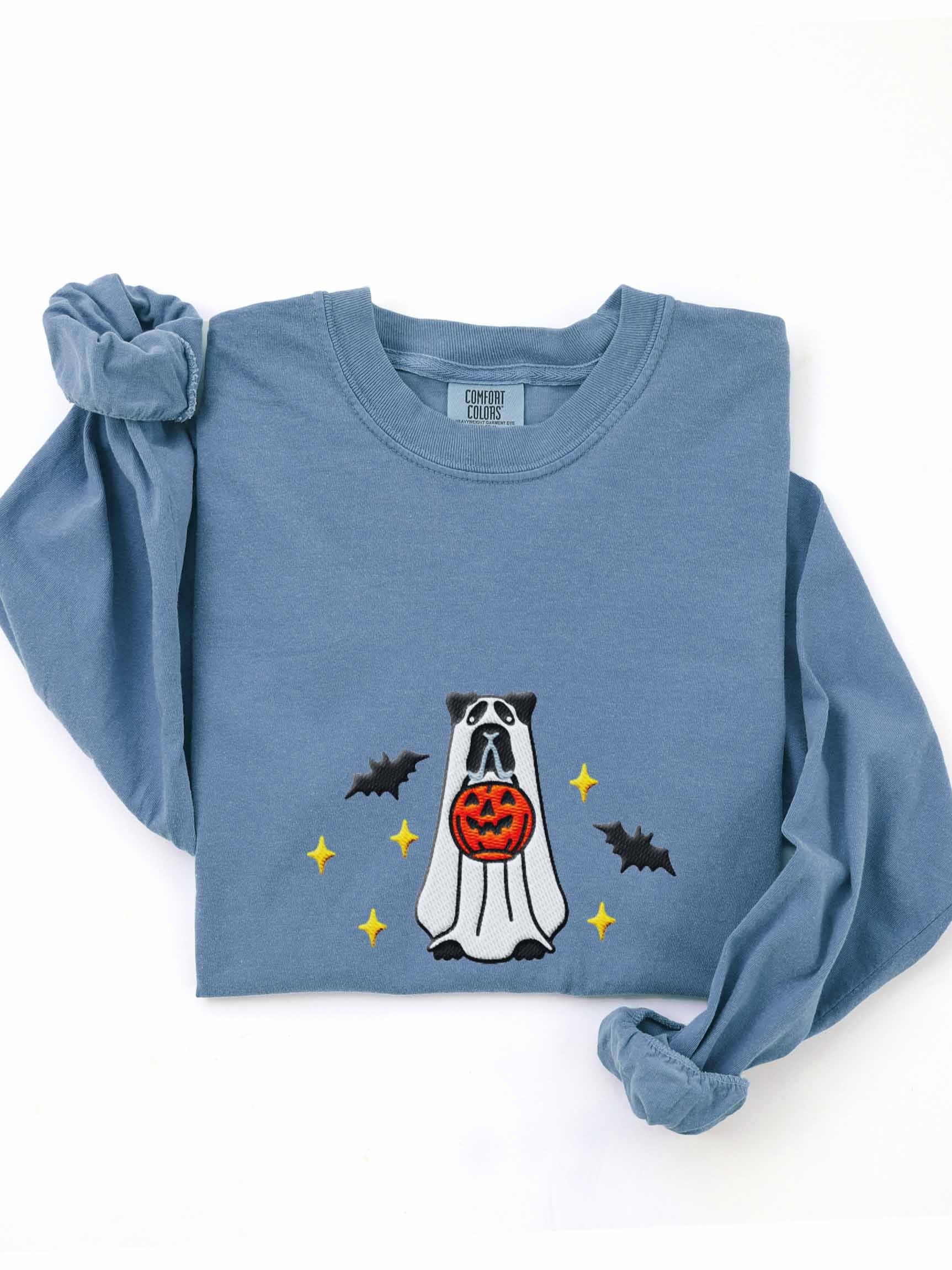 Halloween Cane Corso(Black) Embroidered Long-Sleeve T-Shirt product image (1)