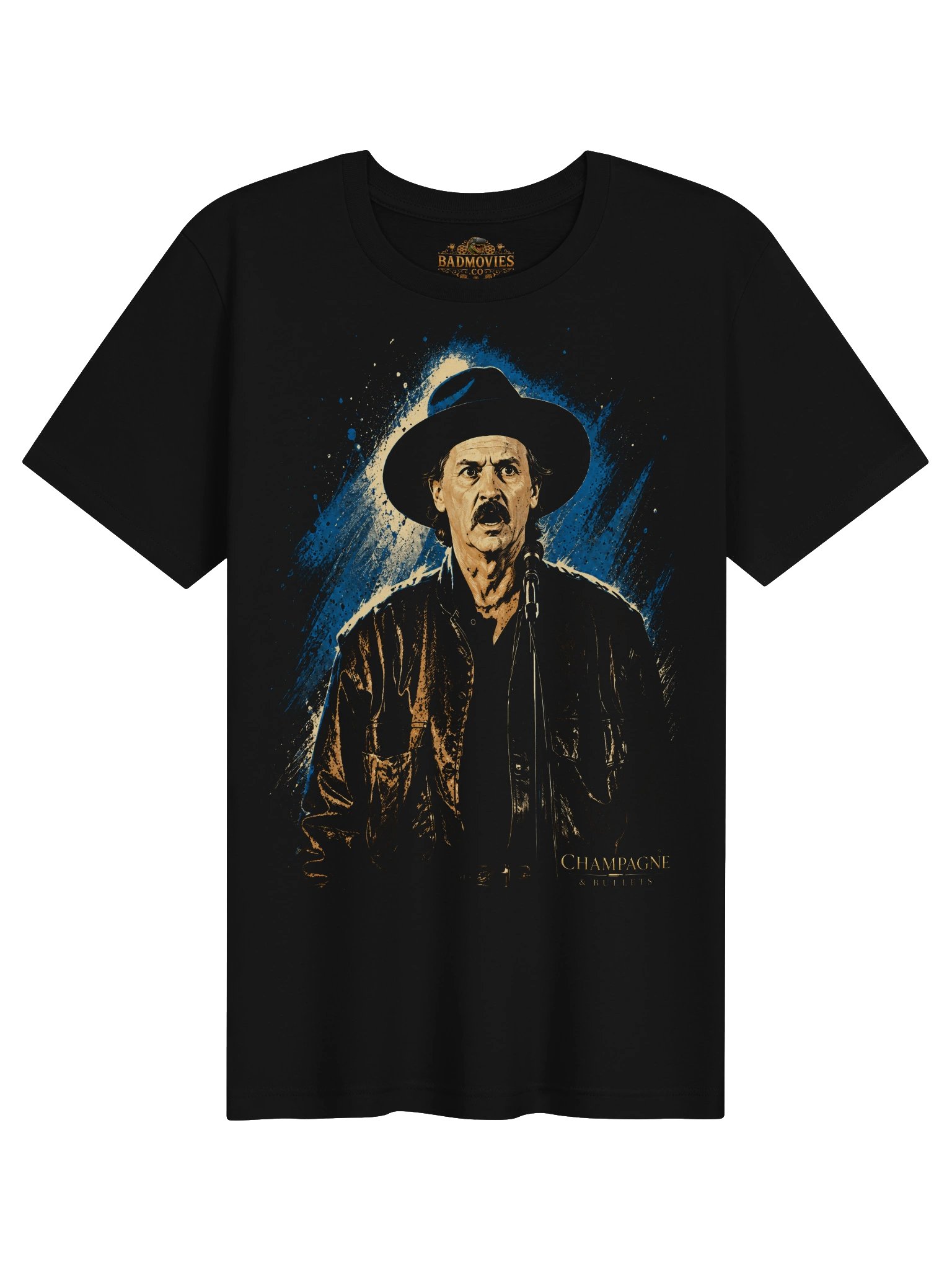 Champagne and Bullets — John De Hart Cult Movie T-Shirt product image (1)