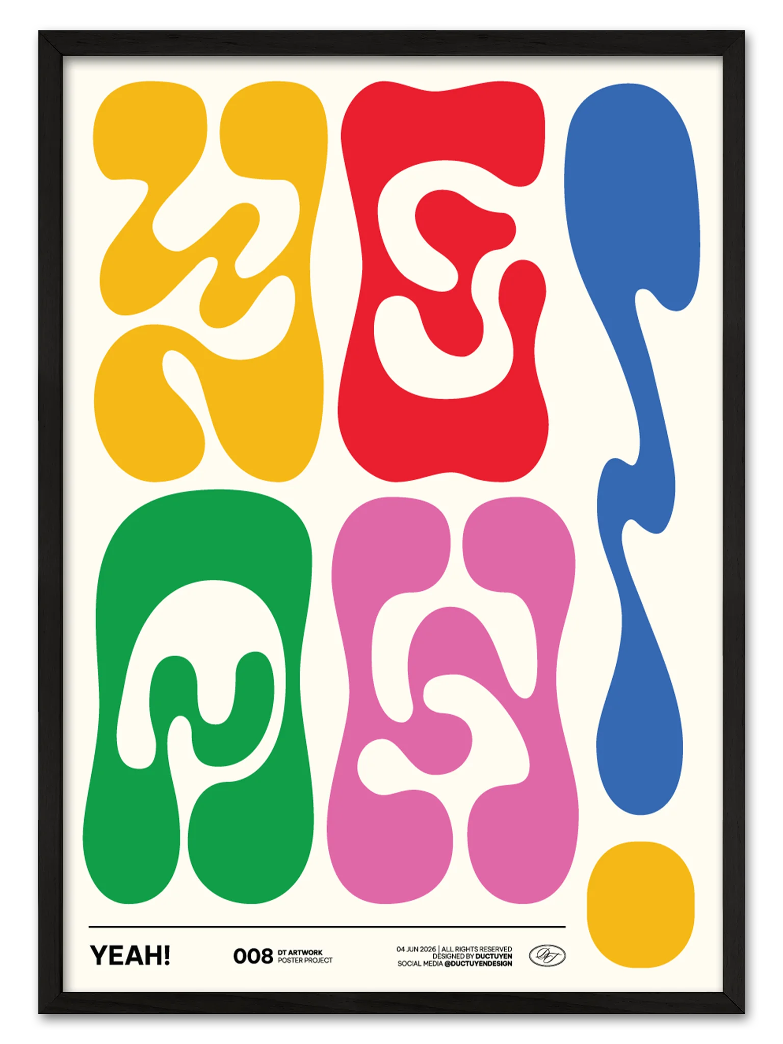 "YEAH!" Typography Framed Poster product image (1)