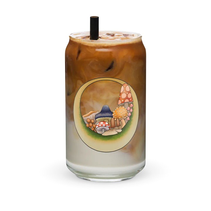 Moonie Shrooms 16 oz glass with or without lid/straw product image (2)