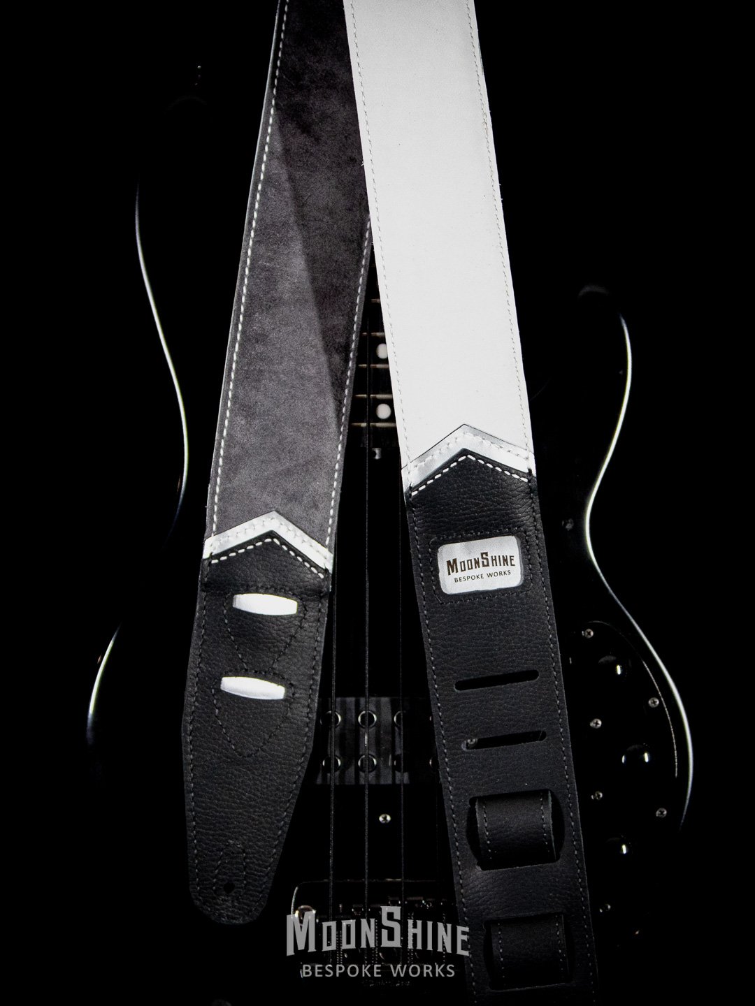 White Chevron Padded Guitar Strap product image (2)