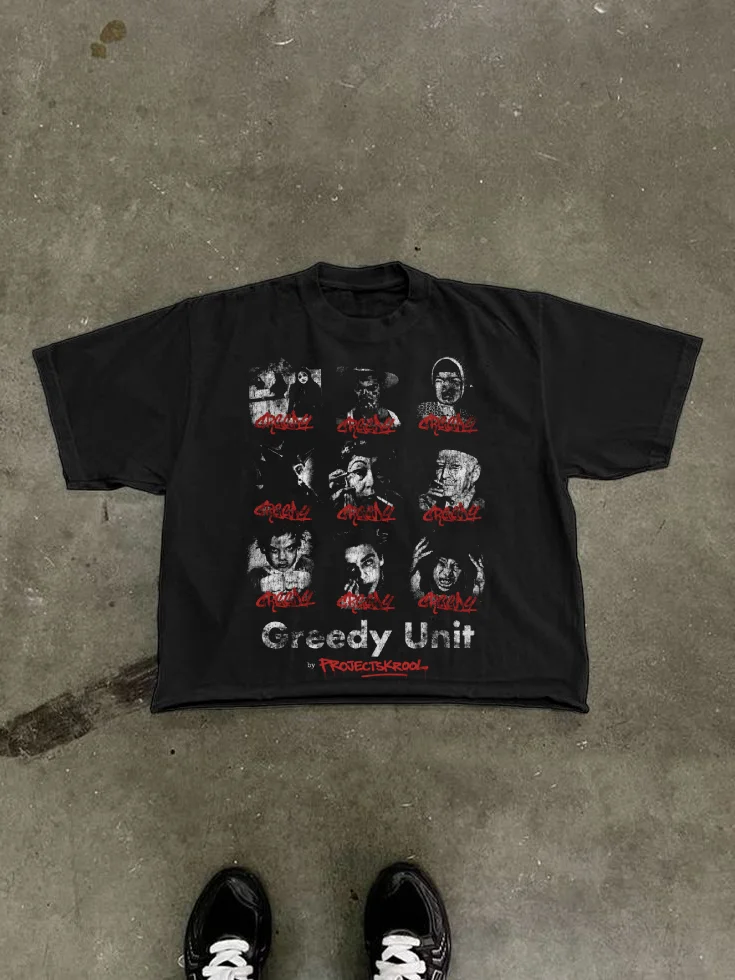 GREEDY UNIT Graphic T-Shirt Black product image (1)
