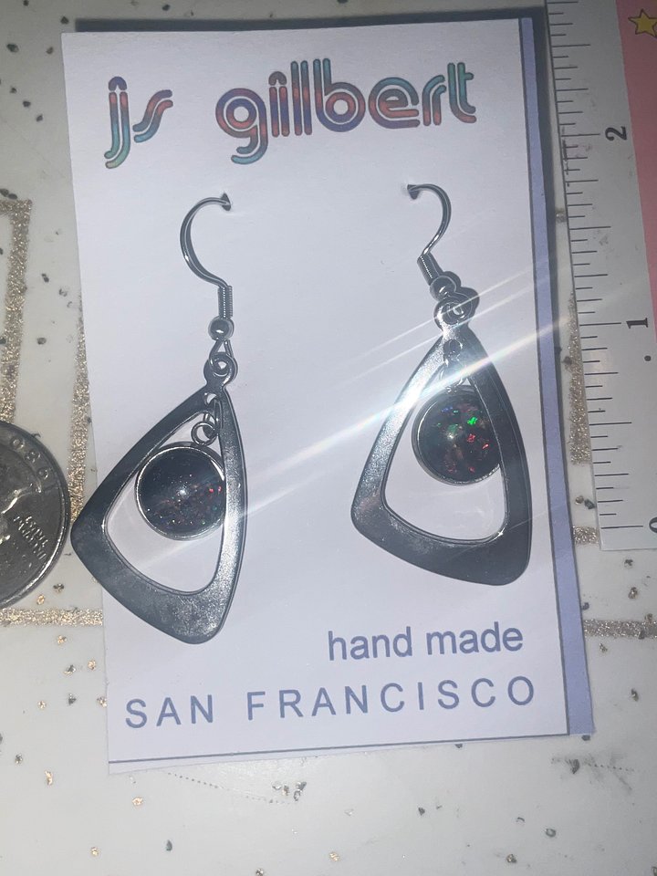 Geometric Opal dangle earrings product image (2)