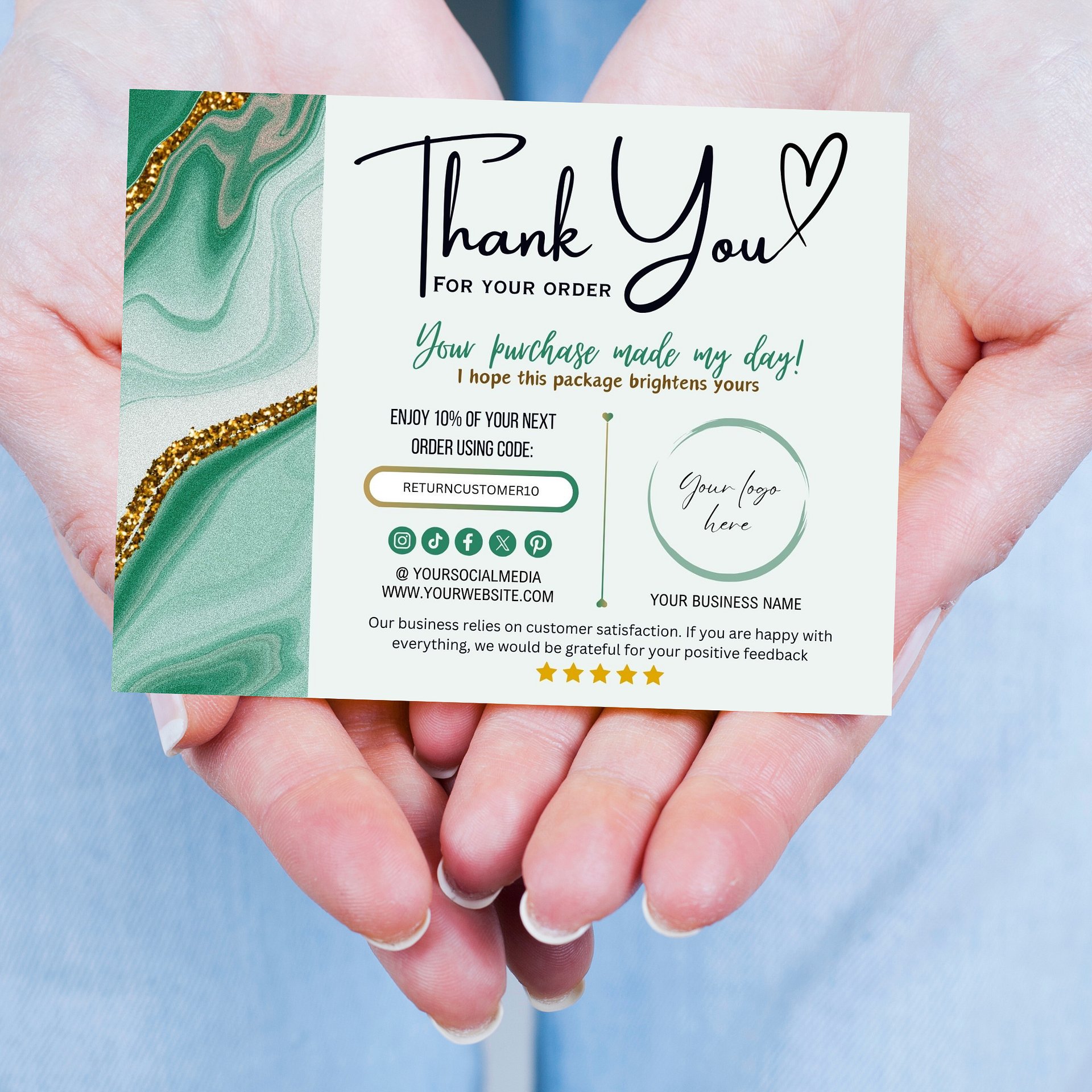 Esmeralda - Thank You Card Template product image (2)