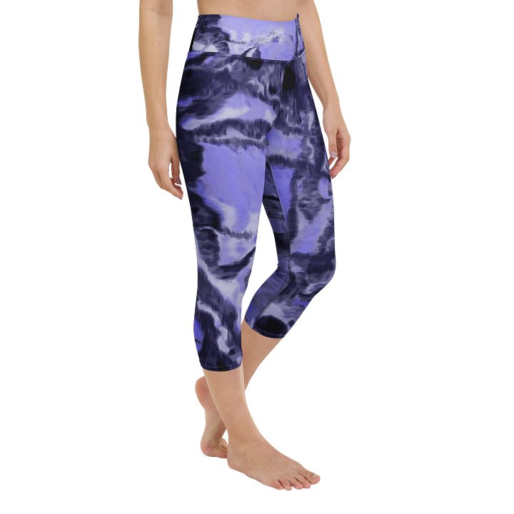 Purple Fluid Art Capri Leggings product image (2)