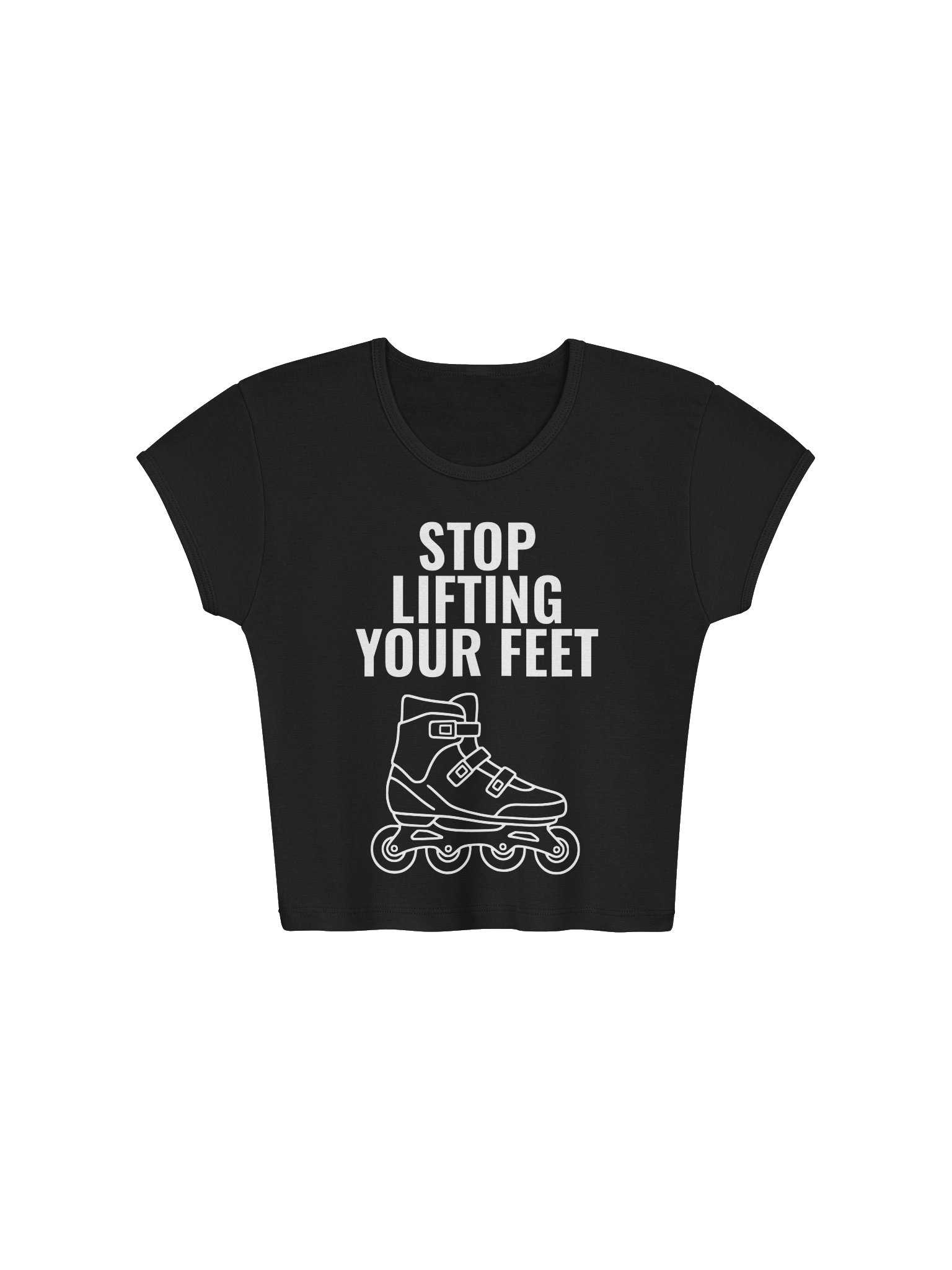Stop Lifting Your Feet - Women’s Ribbed Baby Tee Crop Top product image (1)