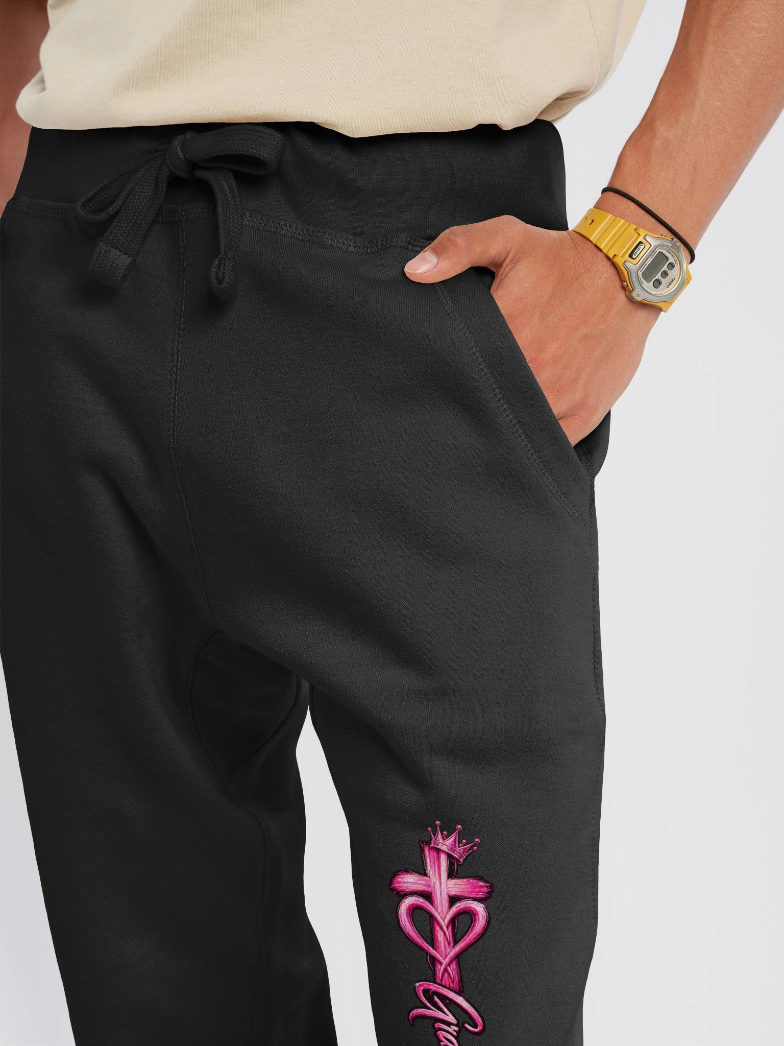 Gracefully Sassy Signature Joggers - Black & Pink product image (4)