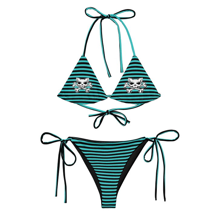 Blaque and Turquoise Kat Skull Bikini product image (1)