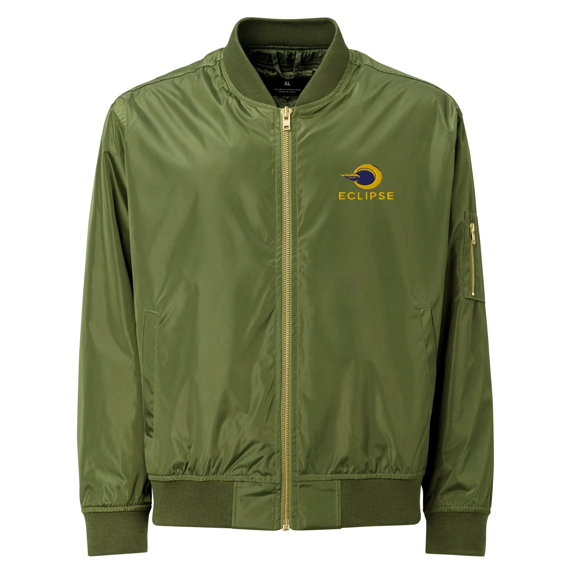 Eclipse Unisex Premium Recycled Bomber - Black & Army, Fiery Design, Lightweight product image (1)