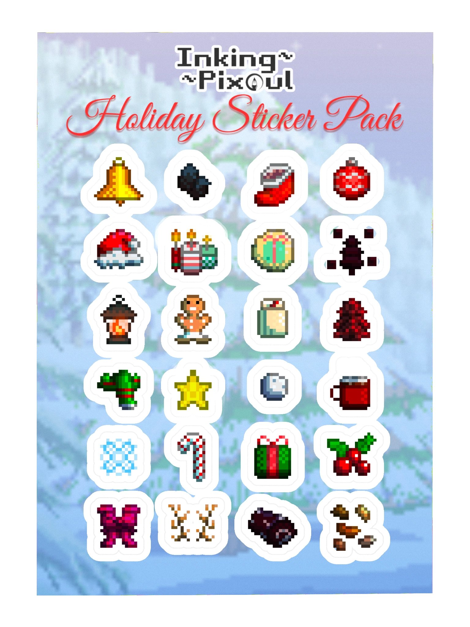 Pixel Holiday Stickers product image (3)