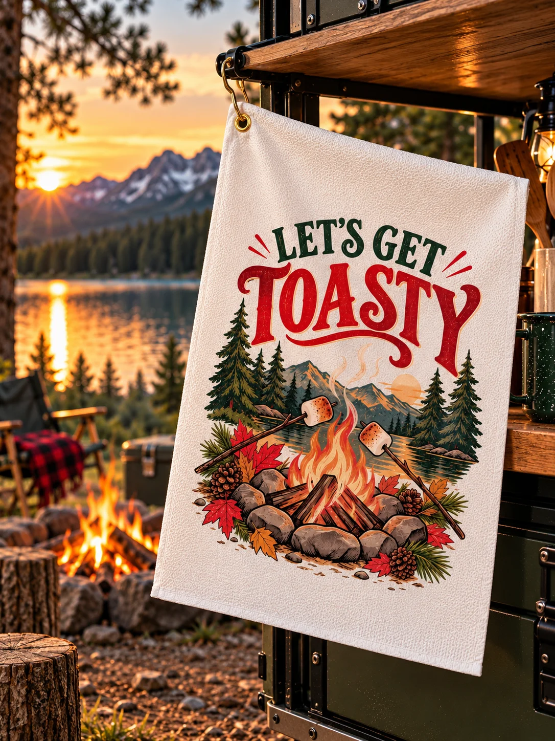 Let's Get Toasty Camping Kitchen Towel | Limited Edition - Fall Collection product image (1)