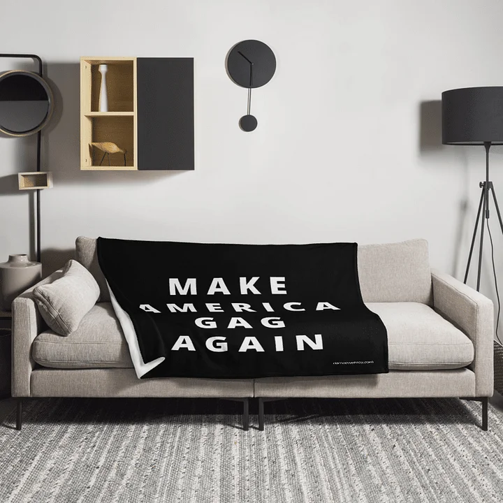 Make America Gag Again - Black Throw Blanket / Rally Sign product image (3)