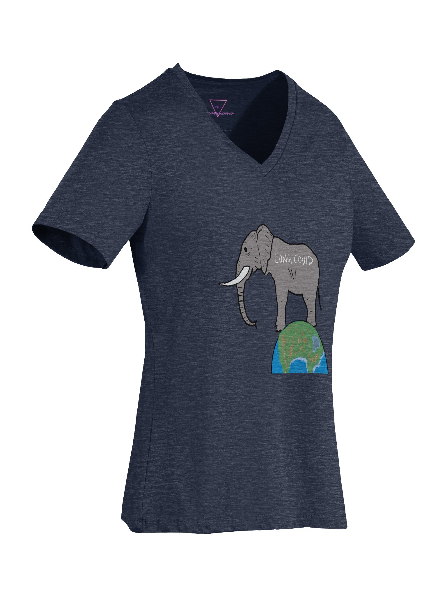 Elephant In The Room V-neck tee (Long Covid) product image (8)