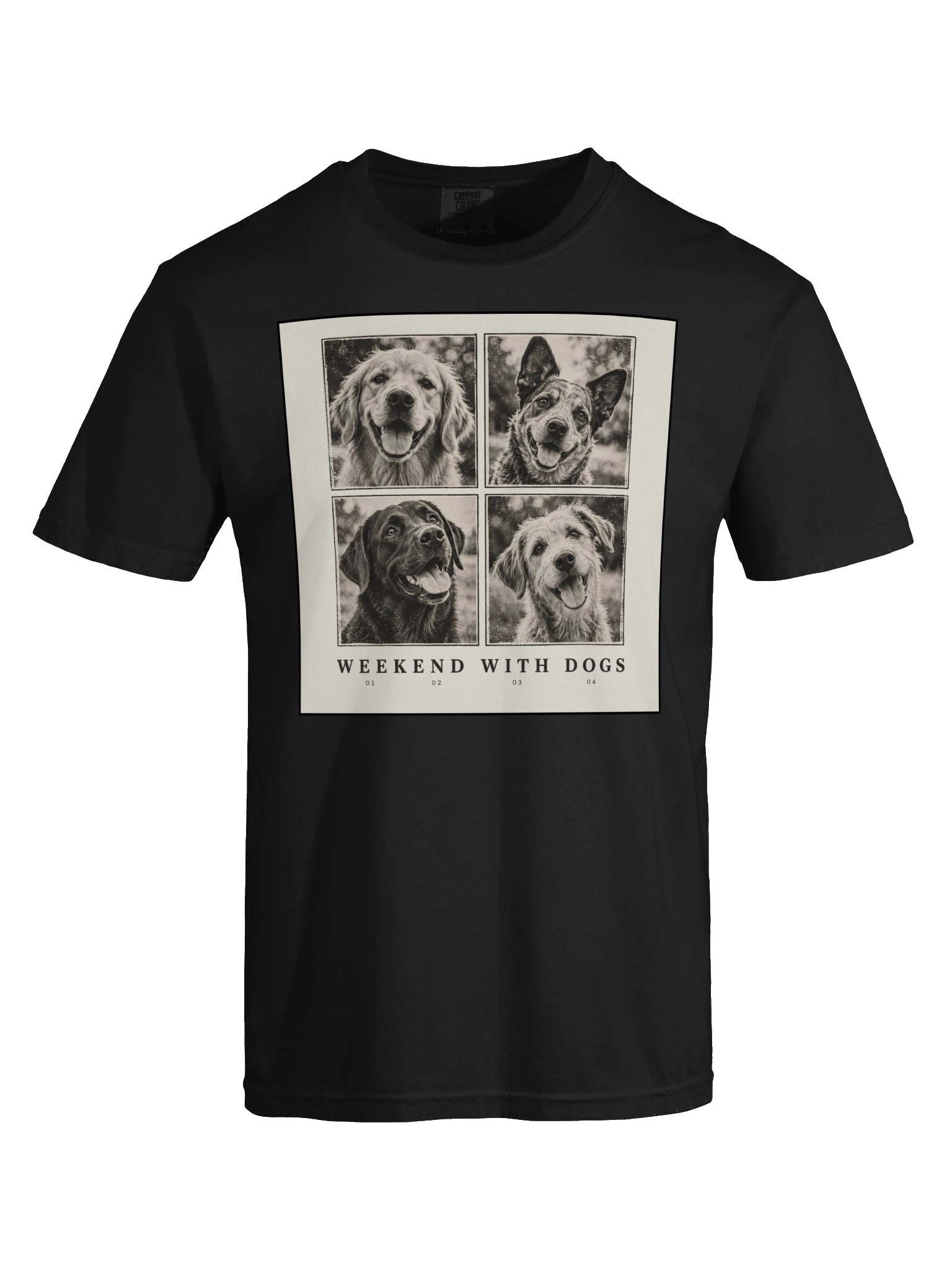 Vintage Dog Lover T-Shirt | Black and White Dog Graphic Tee | Weekend Dog Shirt | Retro Dog Lover Tee product image (3)