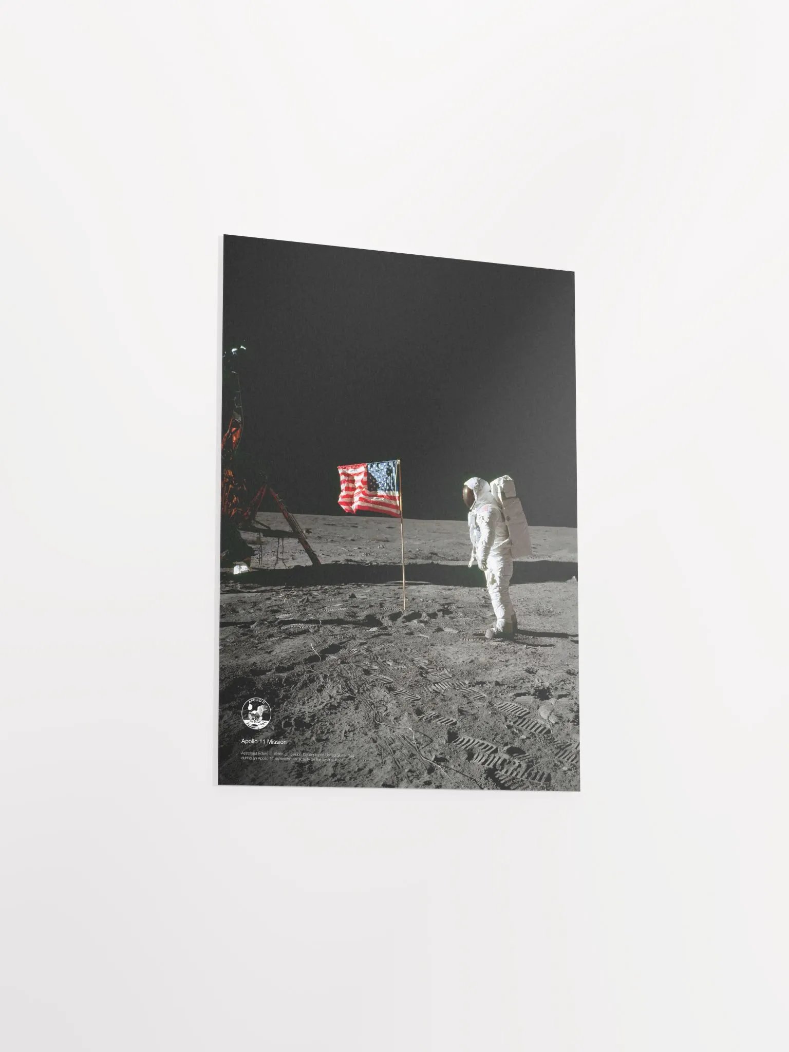 NASA Apollo 11: Edwin Aldrin and United States flag, 1969 — space poster, space art, photo poster, NASA print, space wall decor product image (9)