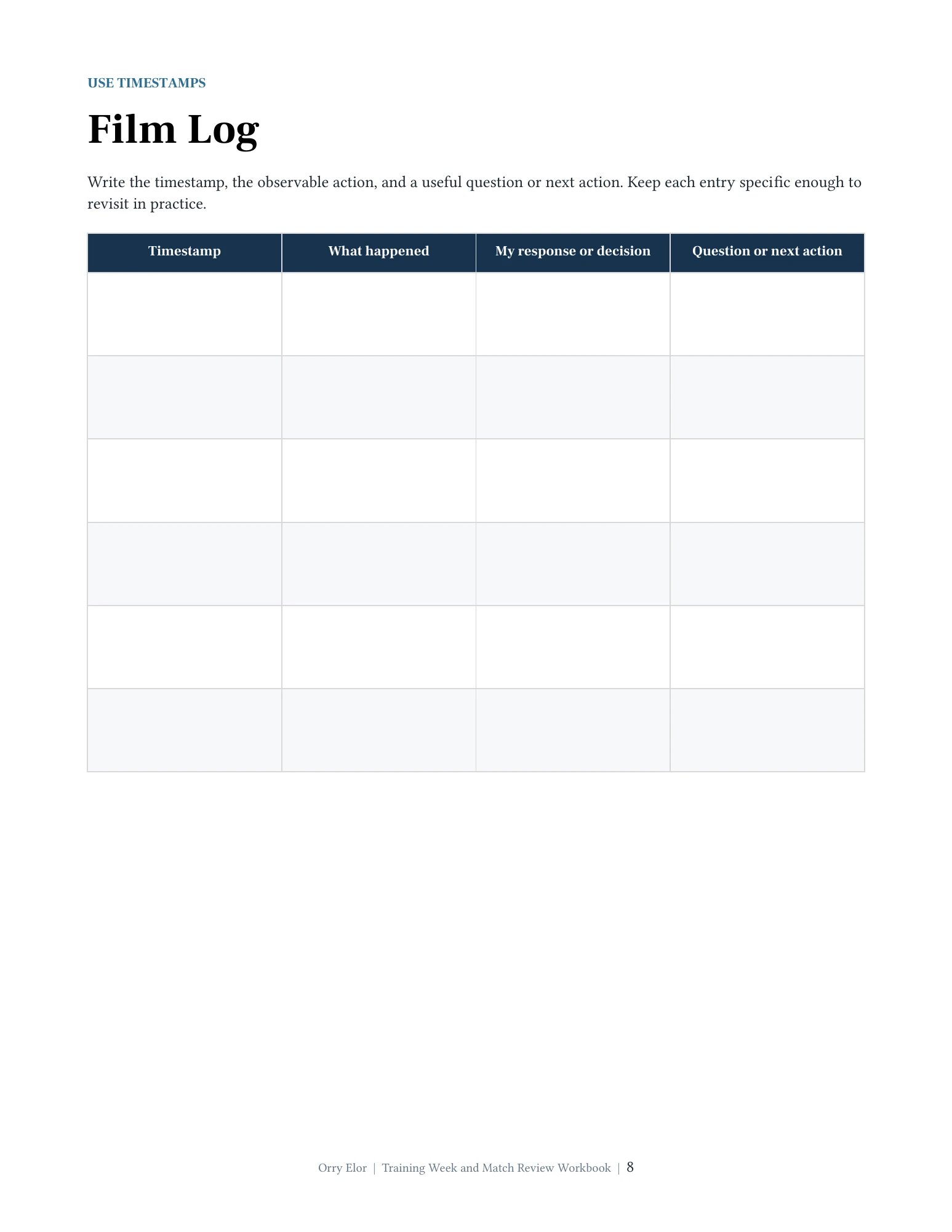 Training Week & Match Review Workbook product image (3)