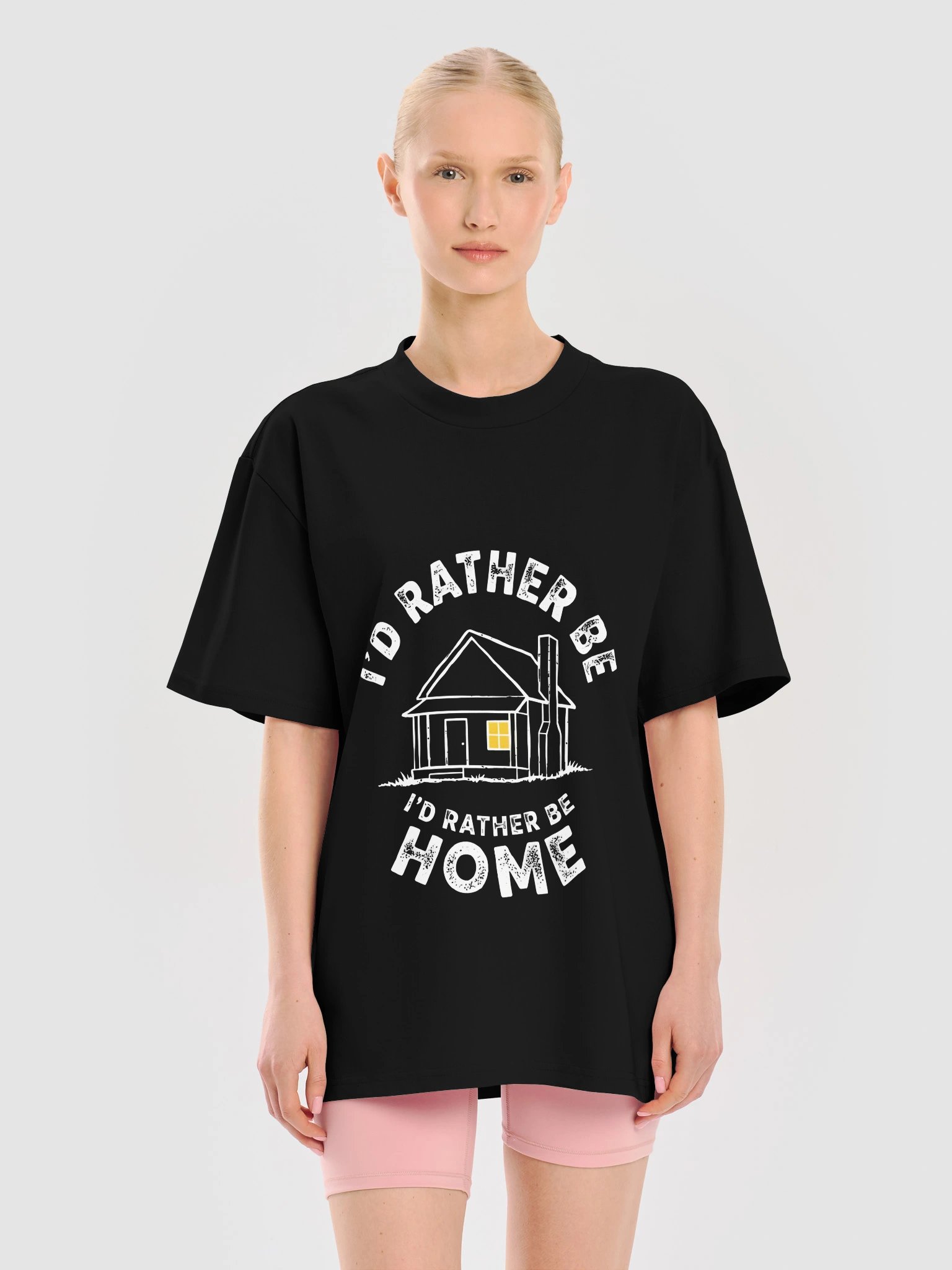Funny Introvert "I'd Rather Be Home" Cozy House Vintage Graphic T-Shirt product image (26)
