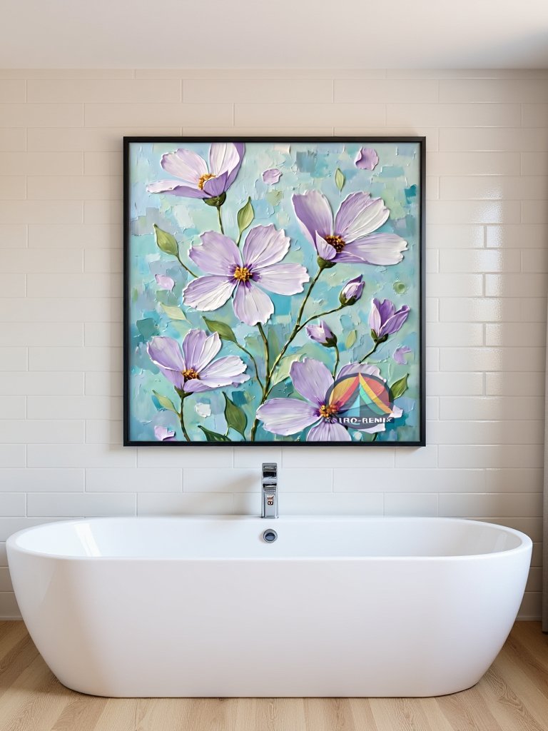 Lavender Dreamscape: Textured Floral Serenity Wall Art product image (4)