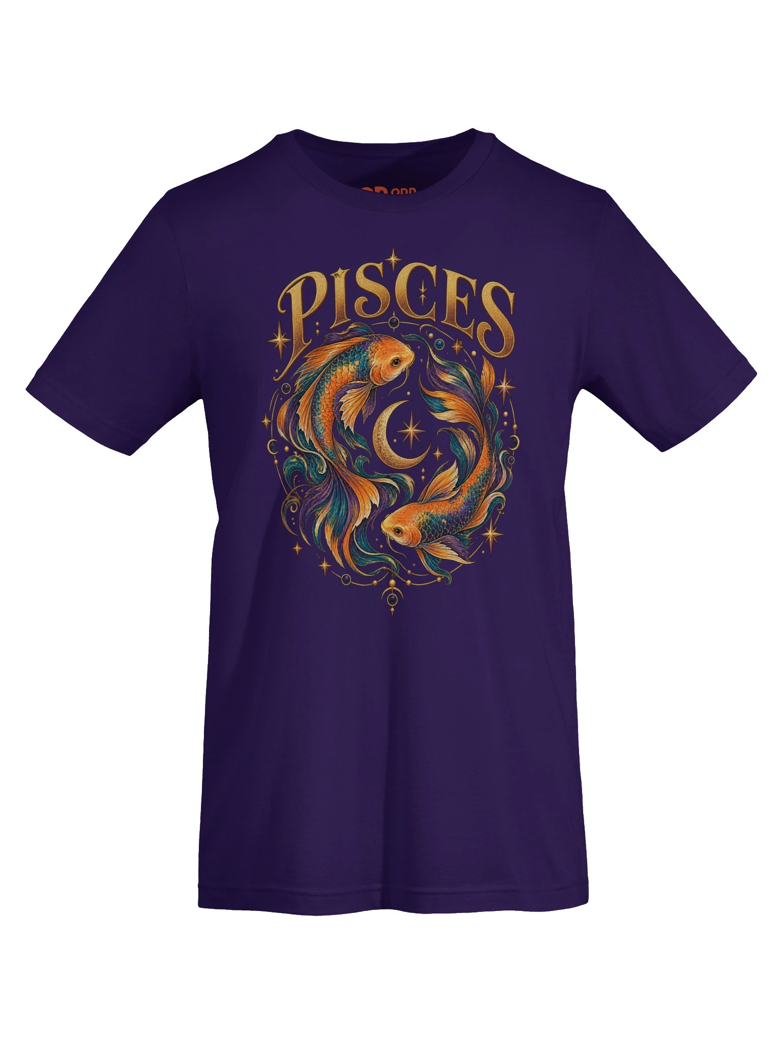 Pisces Zodiac T-Shirt With Flowing Celestial Fish Art product image (7)