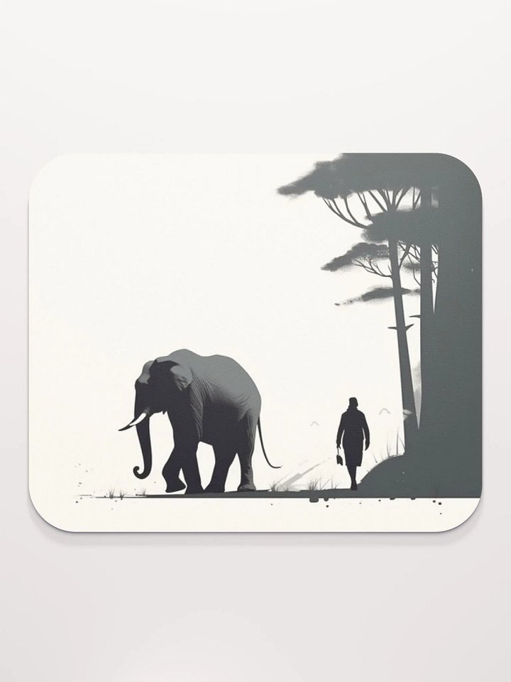 Monochrome Mousepad - Elephant & Handler product image (2)