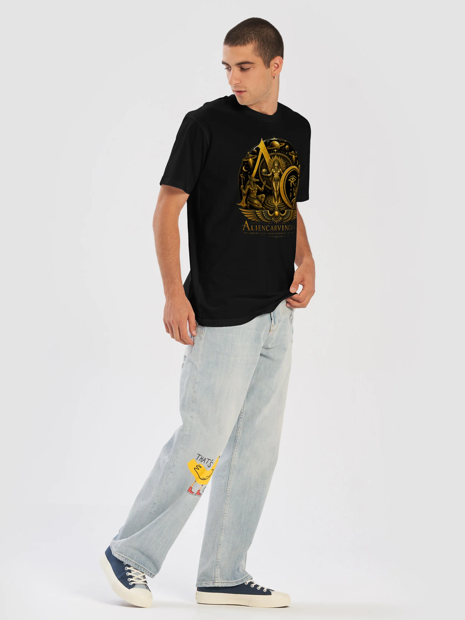 Aliencarvings Cosmic Being Alpha Omega T-Shirt product image (5)