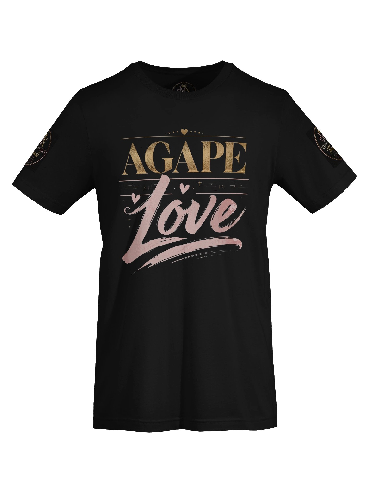 AGAPE Love — Gold & Pink Brush Script Tee product image (7)