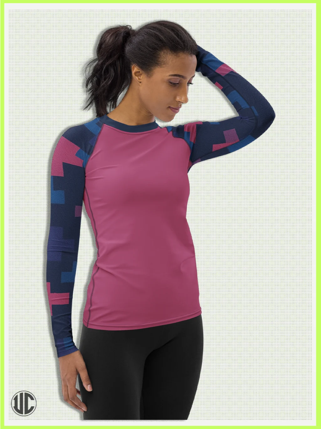 Jin’s Urban Digital Camo – Women’s Rash Guard product image (1)