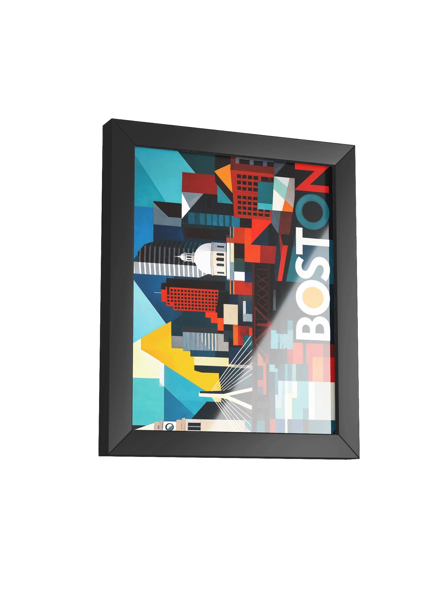 Abstract Boston Cityscape Framed Poster product image (10)