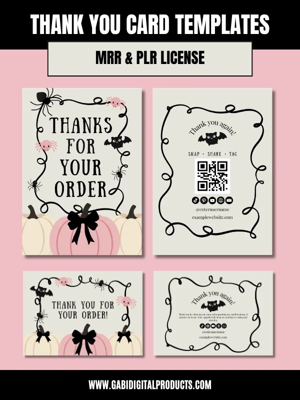 Halloween Thank You Cards Printable Coquette product image (4)