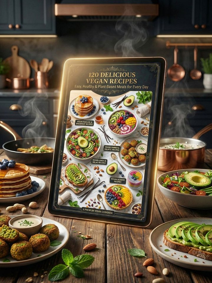 120 Delicious Vegan Recipes: Easy, Healthy & Plant-Based Meals for Every Day product image (1)