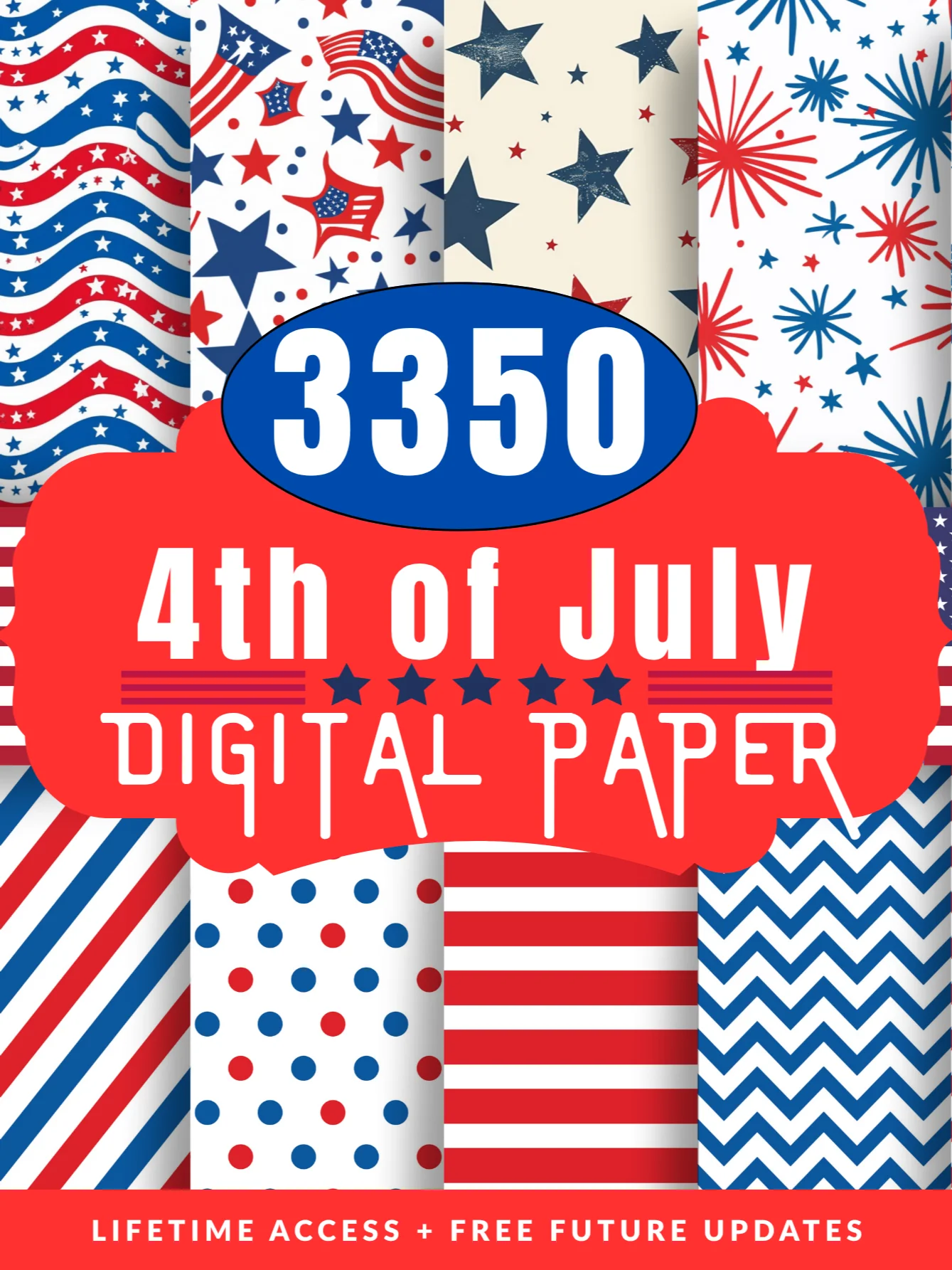 Retro 4th July Seamless Digital Paper Pack product image (1)