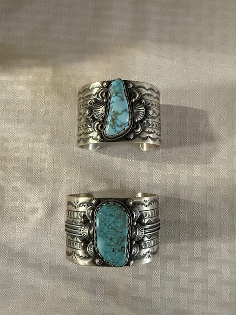 Artisan Hand-Stamped Dry Creek Turquoise Wide Cuff Bracelet product image (1)