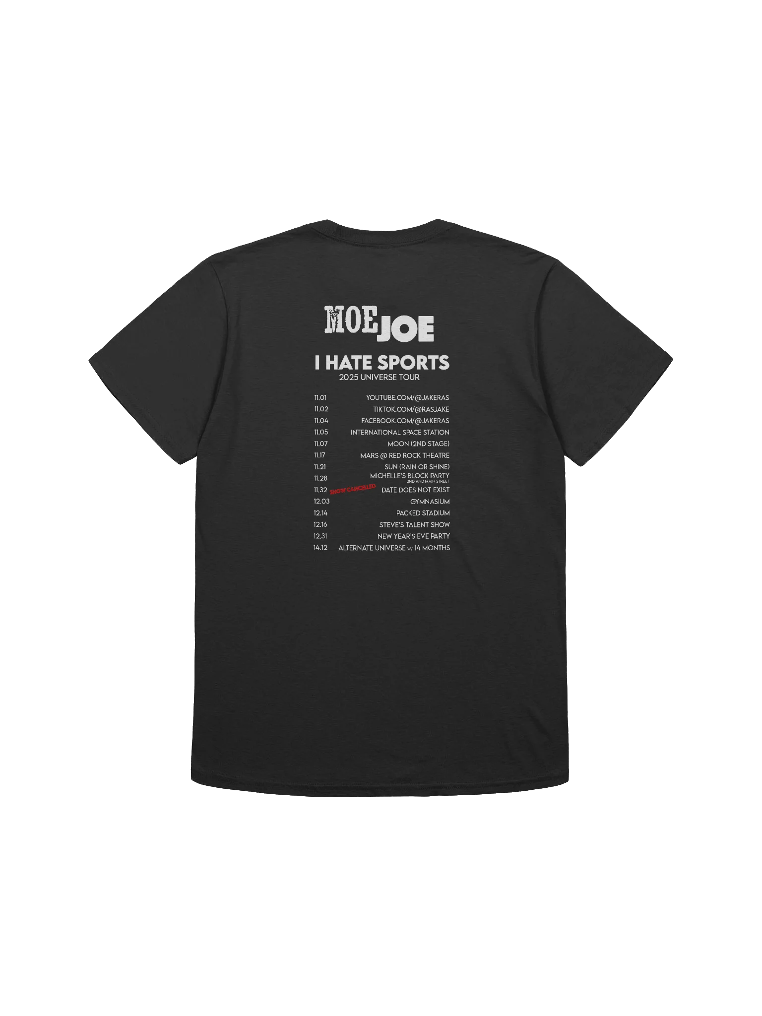 MoeJoe "I Hate Sports" 2025 Tour shirt product image (3)