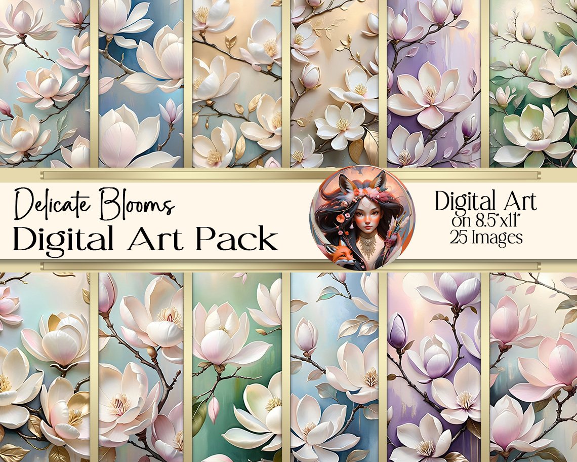 Delicate Blooms Digital Art Pack product image (1)