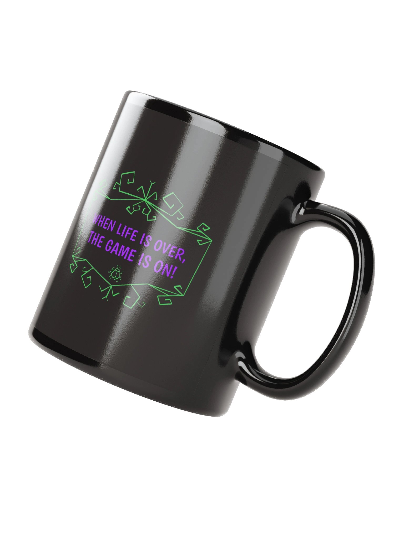 [UM Designs] When Life Is Over, The Game Is On - Black Ceramic Mug product image (3)