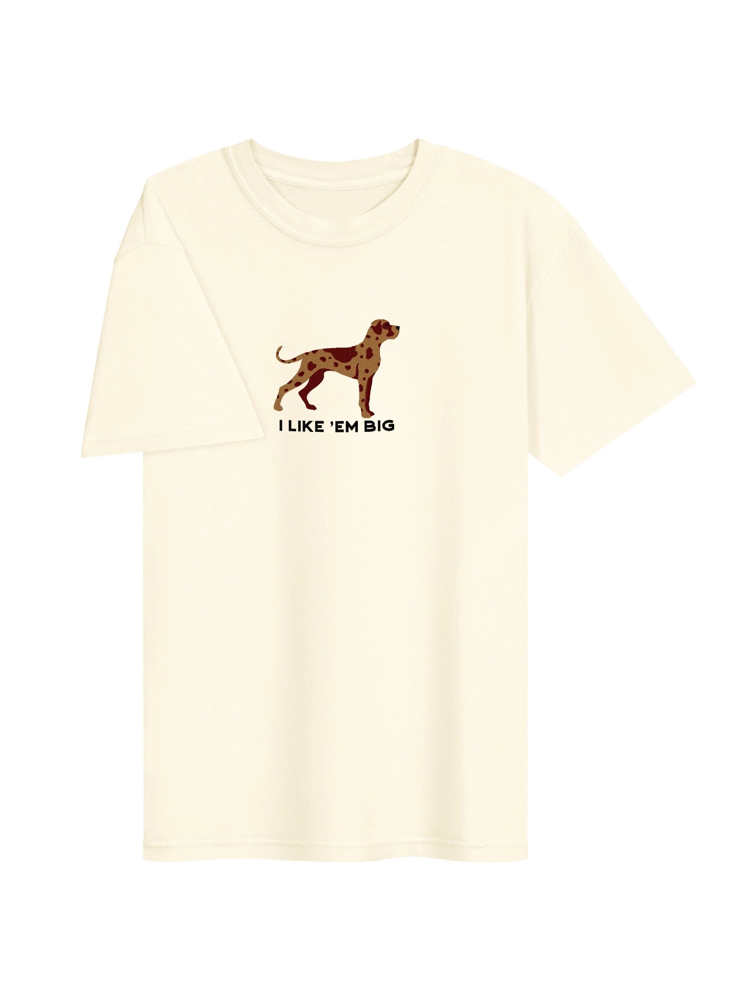 I Like 'Em Big T-Shirt(Embroidered) of a Great Dane(Chocolate Merle) product image (6)